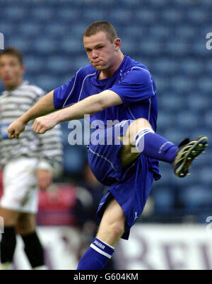 Everton`s Wayne Rooney at Hampden Park,Glasgow against Queen`s Park. Stock Photo